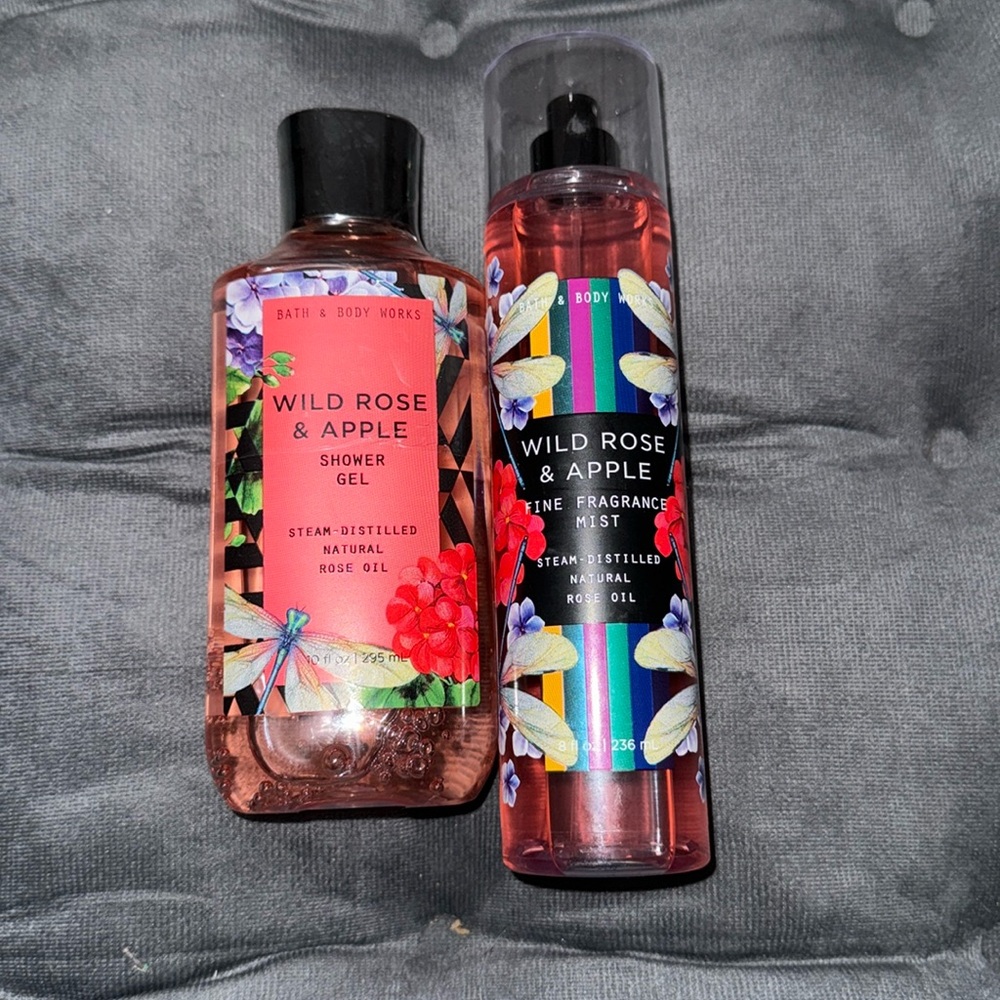 Bath and Body Works Wild Rose and Apple Body Wash and Fine Fragrance Mist